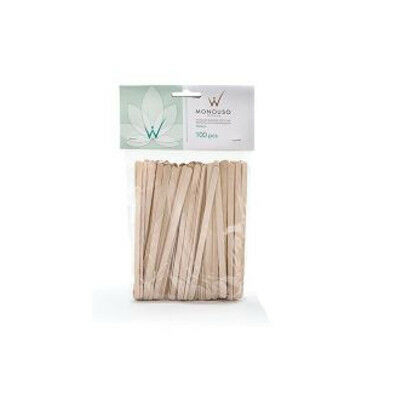 Italwax Monouso Wooden Waxing Spatulas, Small, 100Pcs